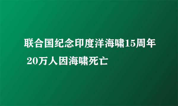 联合国纪念印度洋海啸15周年 20万人因海啸死亡