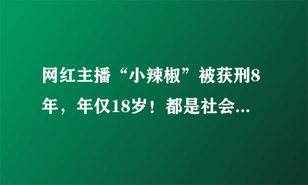 网红主播“小辣椒”被获刑8年，年仅18岁！都是社会摇害的？