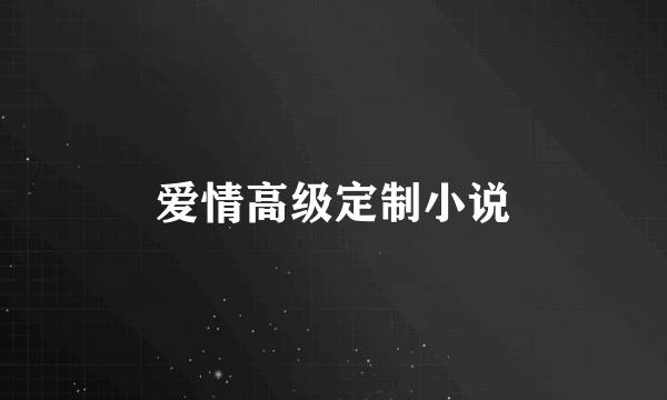 爱情高级定制小说