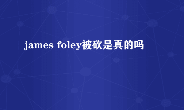 james foley被砍是真的吗