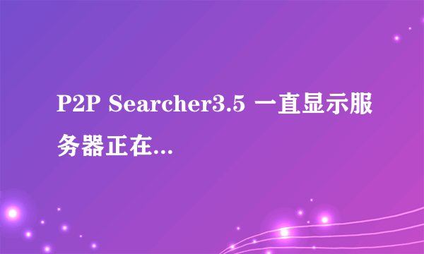 P2P Searcher3.5 一直显示服务器正在连接，不知道怎么弄。。 求大神解决