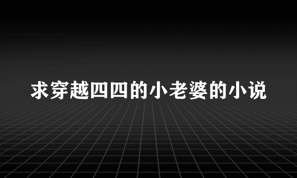 求穿越四四的小老婆的小说