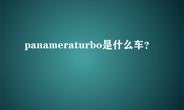 panameraturbo是什么车？