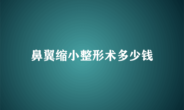 鼻翼缩小整形术多少钱