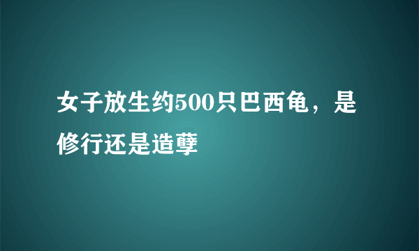 女子放生约500只巴西龟，是修行还是造孽