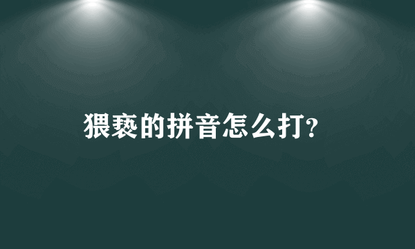 猥亵的拼音怎么打？