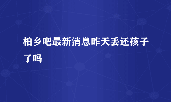 柏乡吧最新消息昨天丢还孩子了吗