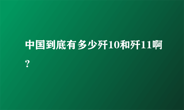 中国到底有多少歼10和歼11啊？