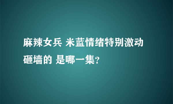 麻辣女兵 米蓝情绪特别激动 砸墙的 是哪一集？