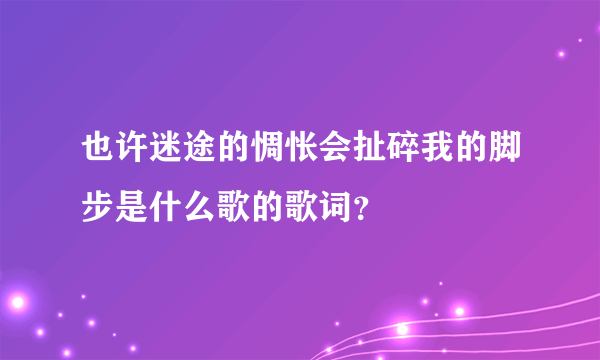 也许迷途的惆怅会扯碎我的脚步是什么歌的歌词？