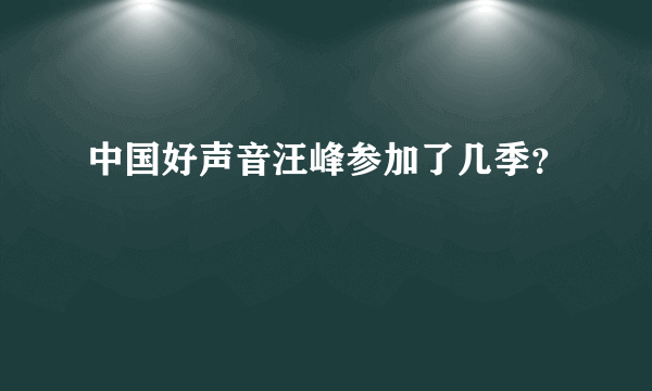 中国好声音汪峰参加了几季？