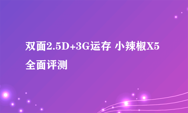 双面2.5D+3G运存 小辣椒X5全面评测