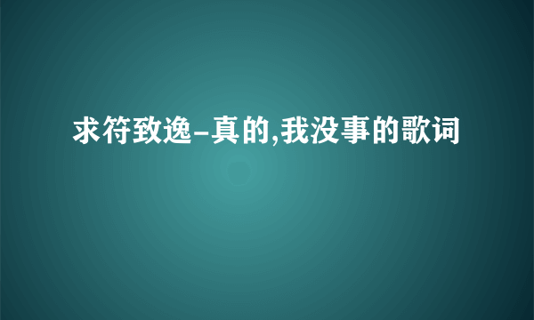 求符致逸-真的,我没事的歌词