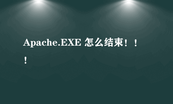 Apache.EXE 怎么结束！！！