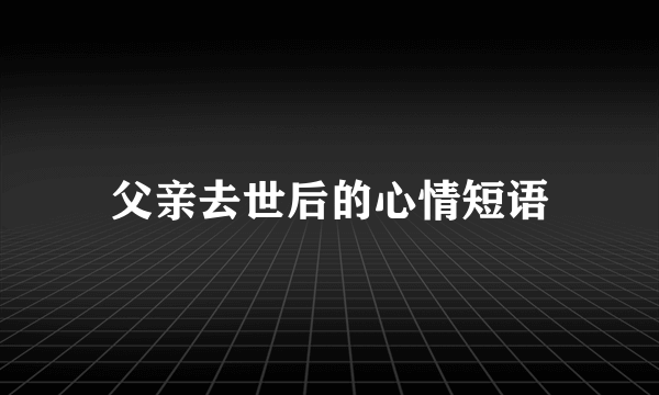 父亲去世后的心情短语