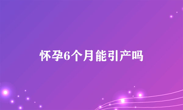 怀孕6个月能引产吗