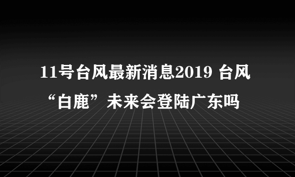 11号台风最新消息2019 台风“白鹿”未来会登陆广东吗