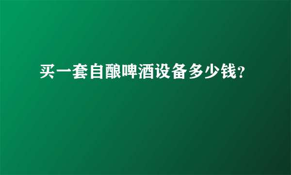 买一套自酿啤酒设备多少钱？