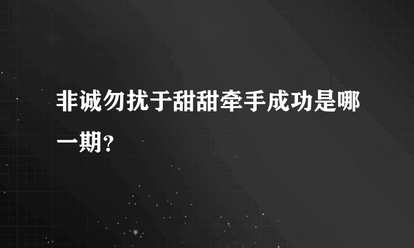 非诚勿扰于甜甜牵手成功是哪一期？