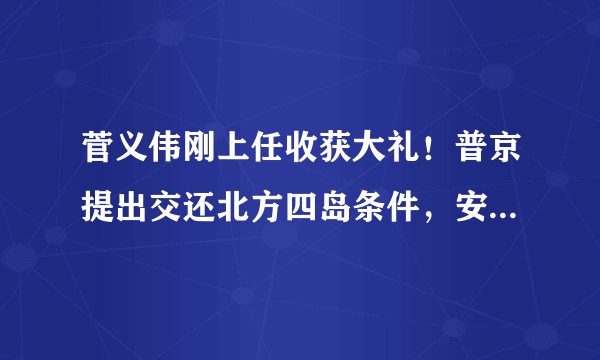 菅义伟刚上任收获大礼！普京提出交还北方四岛条件，安倍悔不当初