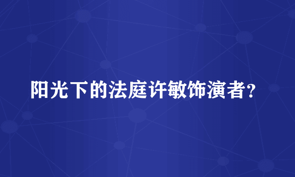 阳光下的法庭许敏饰演者？