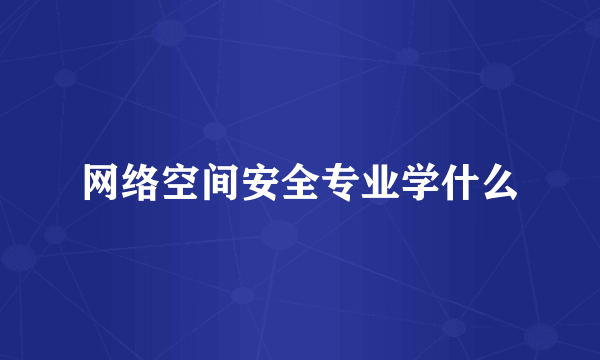 网络空间安全专业学什么