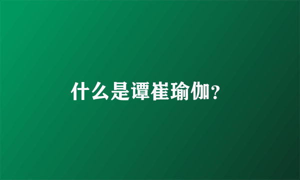 什么是谭崔瑜伽？