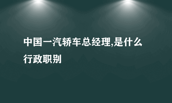 中国一汽轿车总经理,是什么行政职别