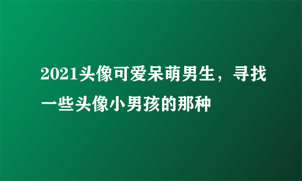 2021头像可爱呆萌男生，寻找一些头像小男孩的那种