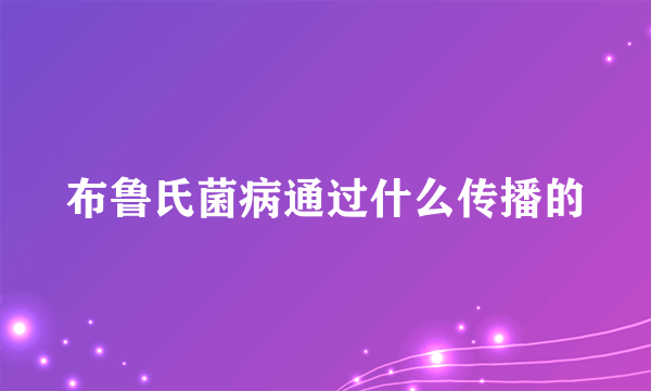 布鲁氏菌病通过什么传播的