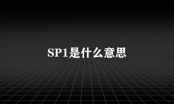 SP1是什么意思