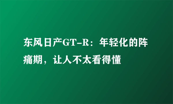 东风日产GT-R：年轻化的阵痛期，让人不太看得懂