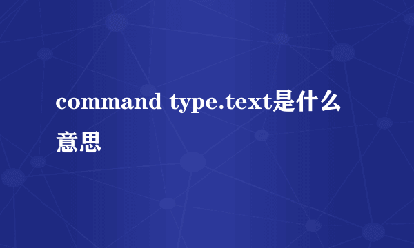 command type.text是什么意思