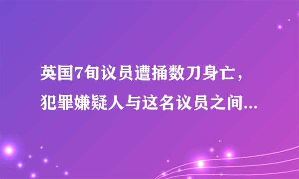 英国7旬议员遭捅数刀身亡，犯罪嫌疑人与这名议员之间有什么恩怨？