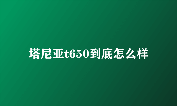 塔尼亚t650到底怎么样