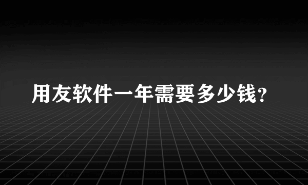 用友软件一年需要多少钱？