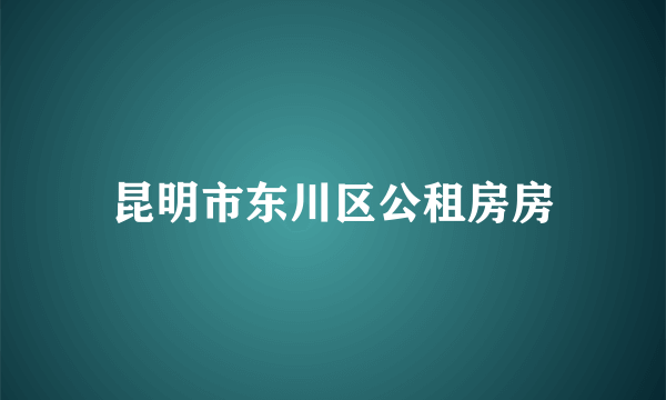 昆明市东川区公租房房