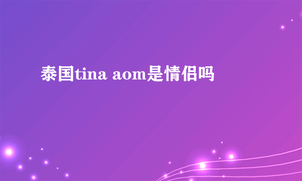 泰国tina aom是情侣吗