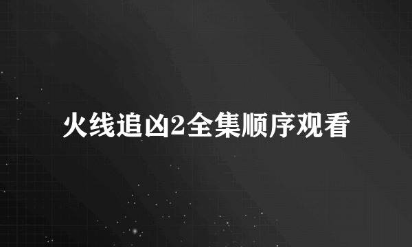 火线追凶2全集顺序观看