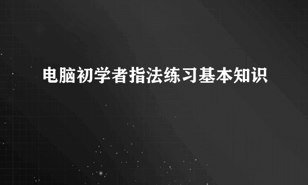 电脑初学者指法练习基本知识