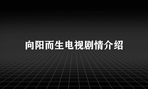 向阳而生电视剧情介绍