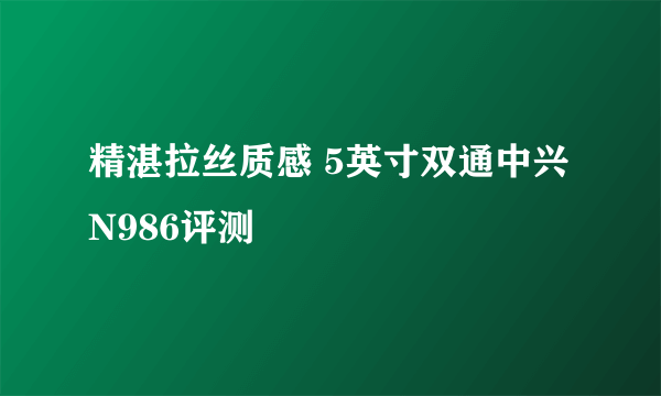 精湛拉丝质感 5英寸双通中兴N986评测