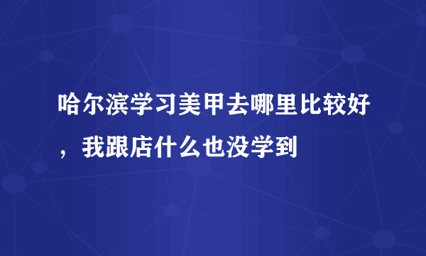 哈尔滨学习美甲去哪里比较好，我跟店什么也没学到