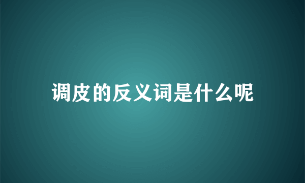 调皮的反义词是什么呢