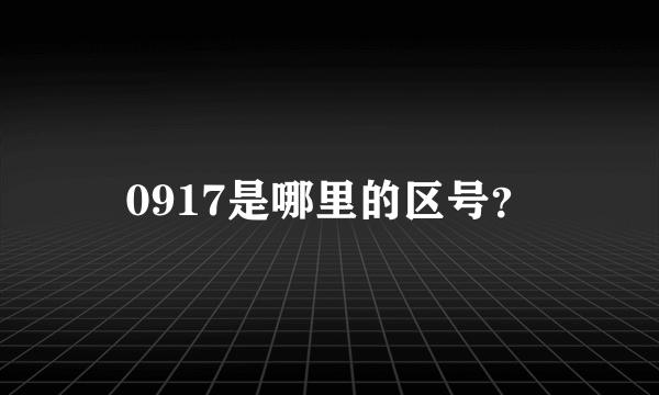 0917是哪里的区号？