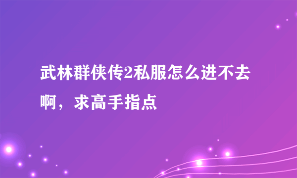 武林群侠传2私服怎么进不去啊，求高手指点