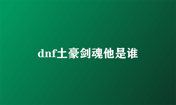 dnf土豪剑魂他是谁