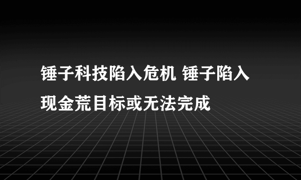 锤子科技陷入危机 锤子陷入现金荒目标或无法完成