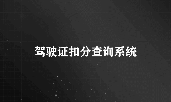 驾驶证扣分查询系统