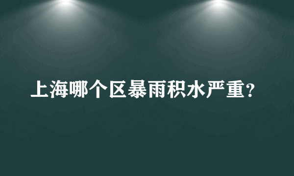 上海哪个区暴雨积水严重？